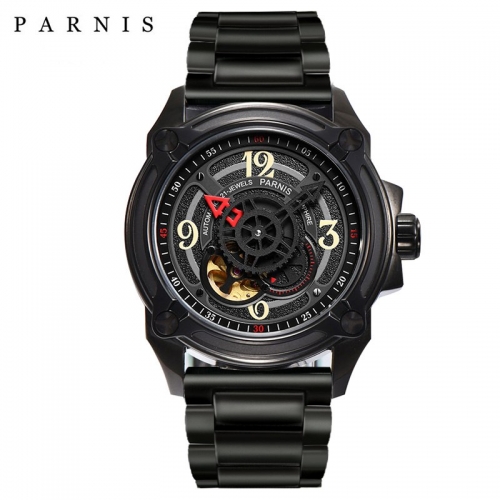 parnis skeleton watch