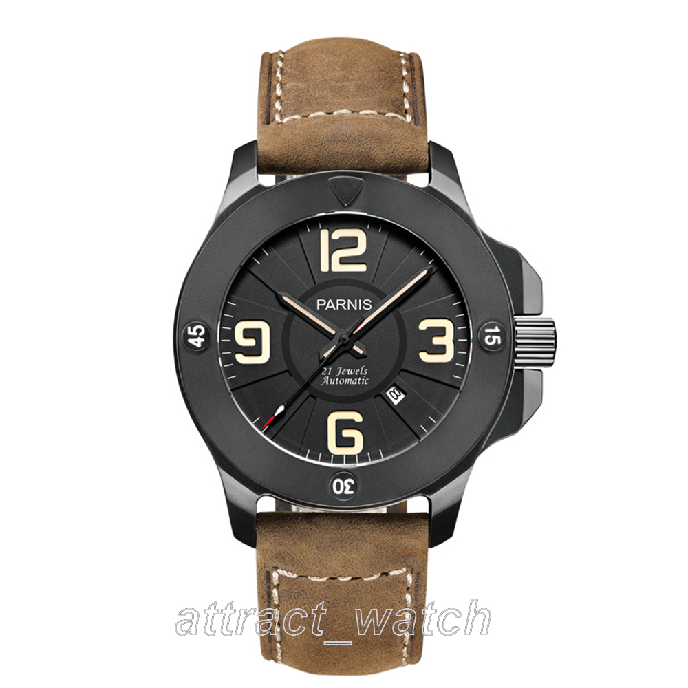 47mm Parnis Sapphire Glass Miyota Automatic Men s Military Watch