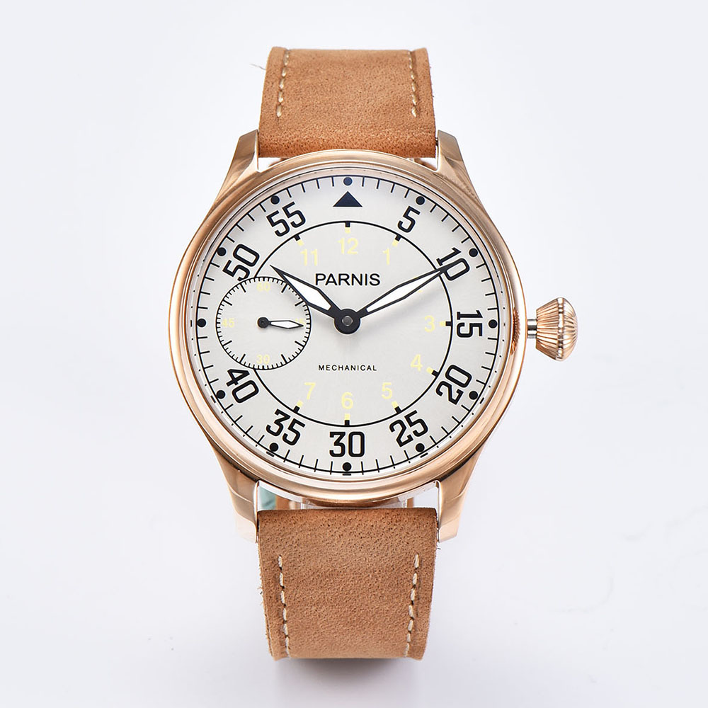 44mm Parnis Hand Winding Men s Mechanical Pilot Watch Luminous No. Small Second